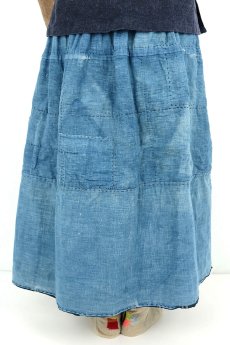 画像5: 【ササキチホ】農婦シリーズ　浅葱色の藍染スカート（リバーシブル） (5)