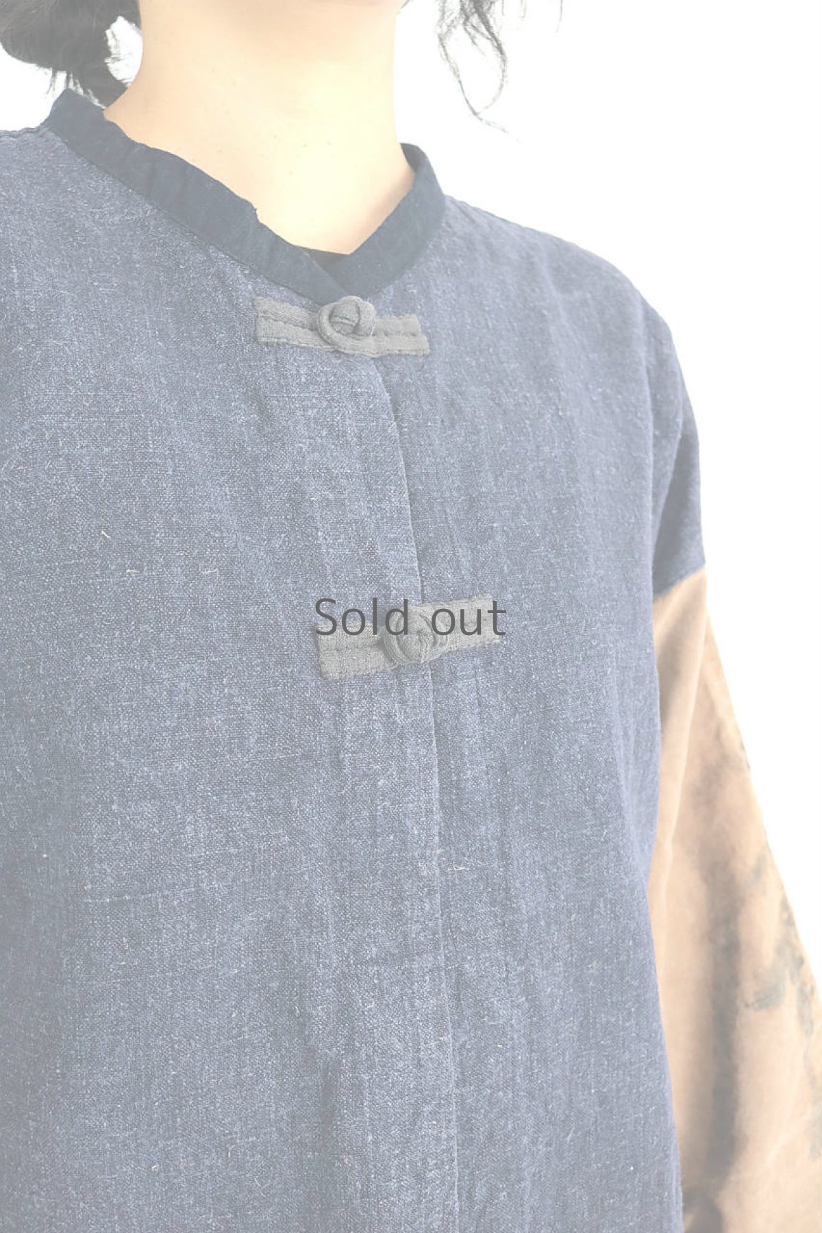 画像6: 【ササキチホ】アジア古布と奉納旗のチャイナシャツジャケット (6)