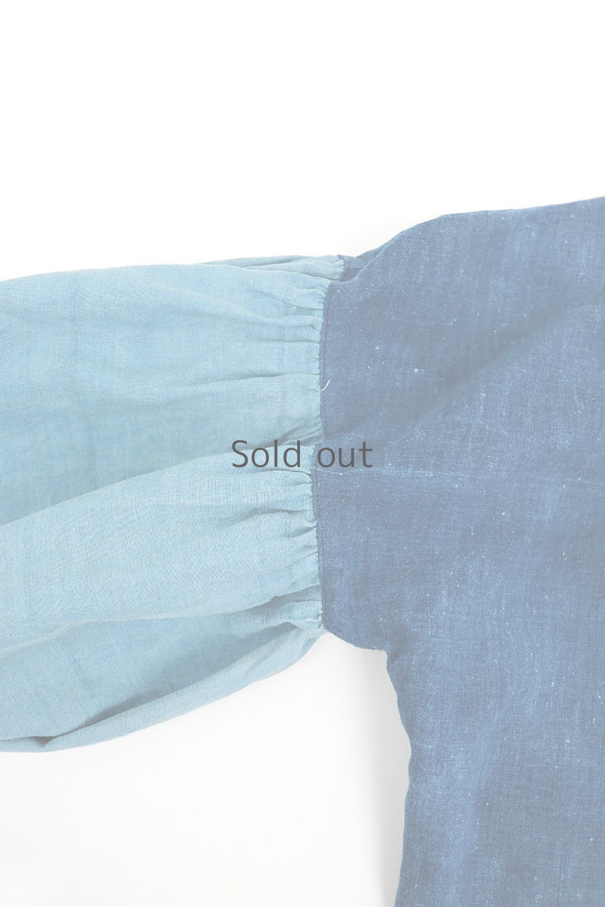 画像11: 【ササキチホ】藍染古布　ひらひらバルーン袖ブラウス (11)