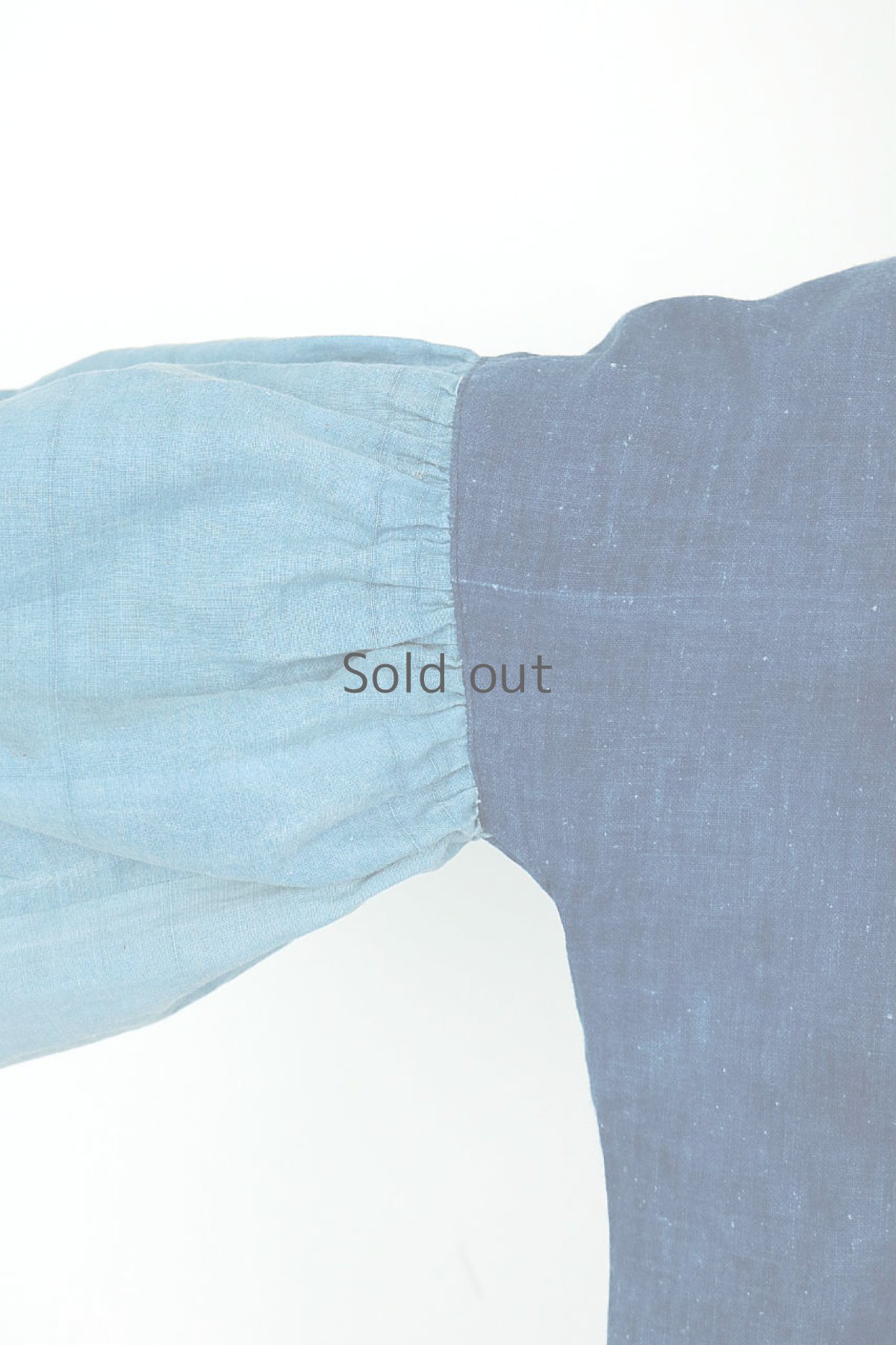 画像6: 【ササキチホ】藍染古布　ひらひらバルーン袖ブラウス (6)