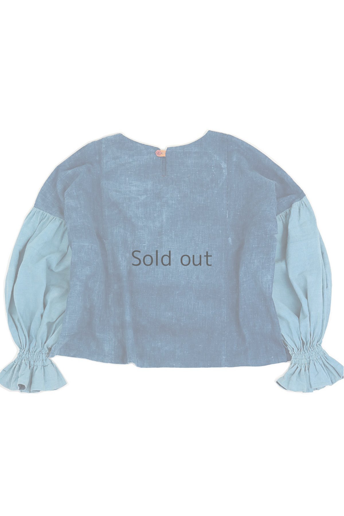 画像2: 【ササキチホ】藍染古布　ひらひらバルーン袖ブラウス (2)