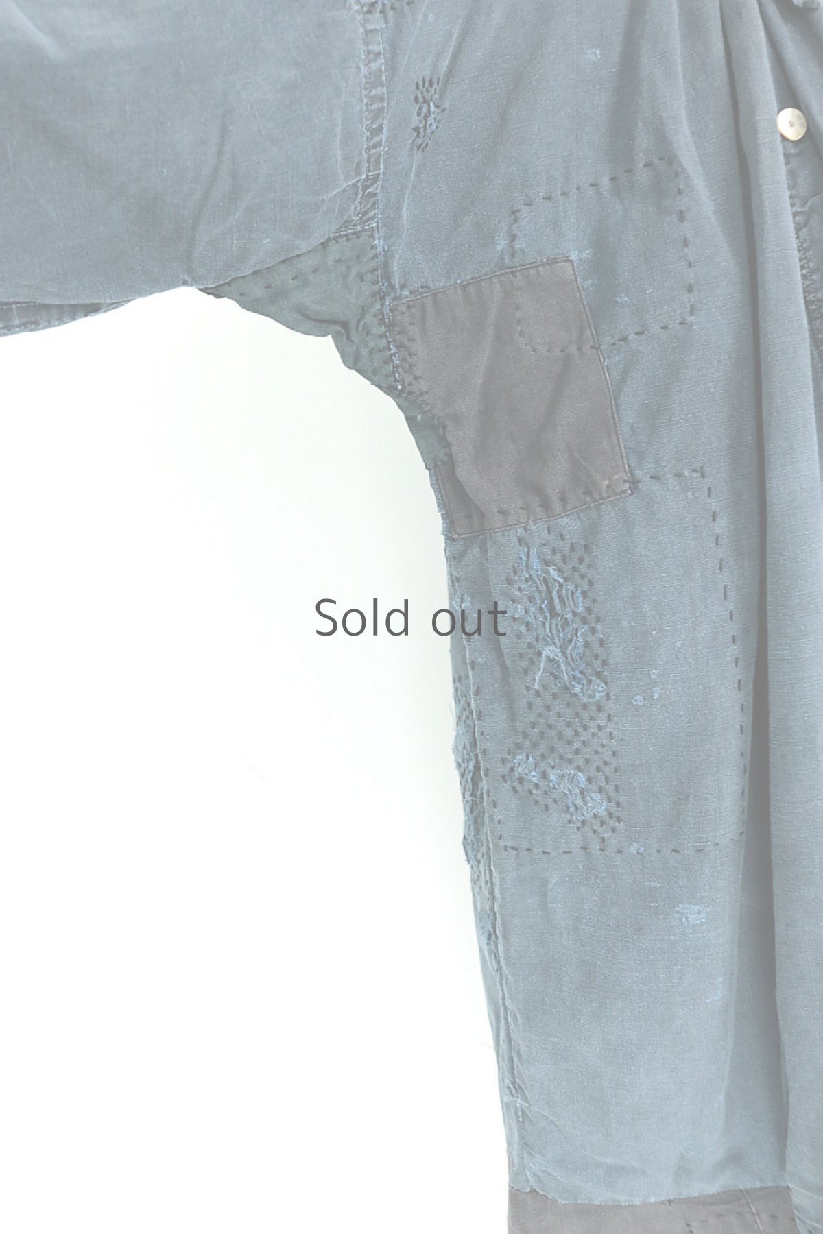 画像20: 【MITSUGU SASAKI】フランス 19世紀の羊飼いのインディゴリネンスモック（ハンドリペアしました） (20)