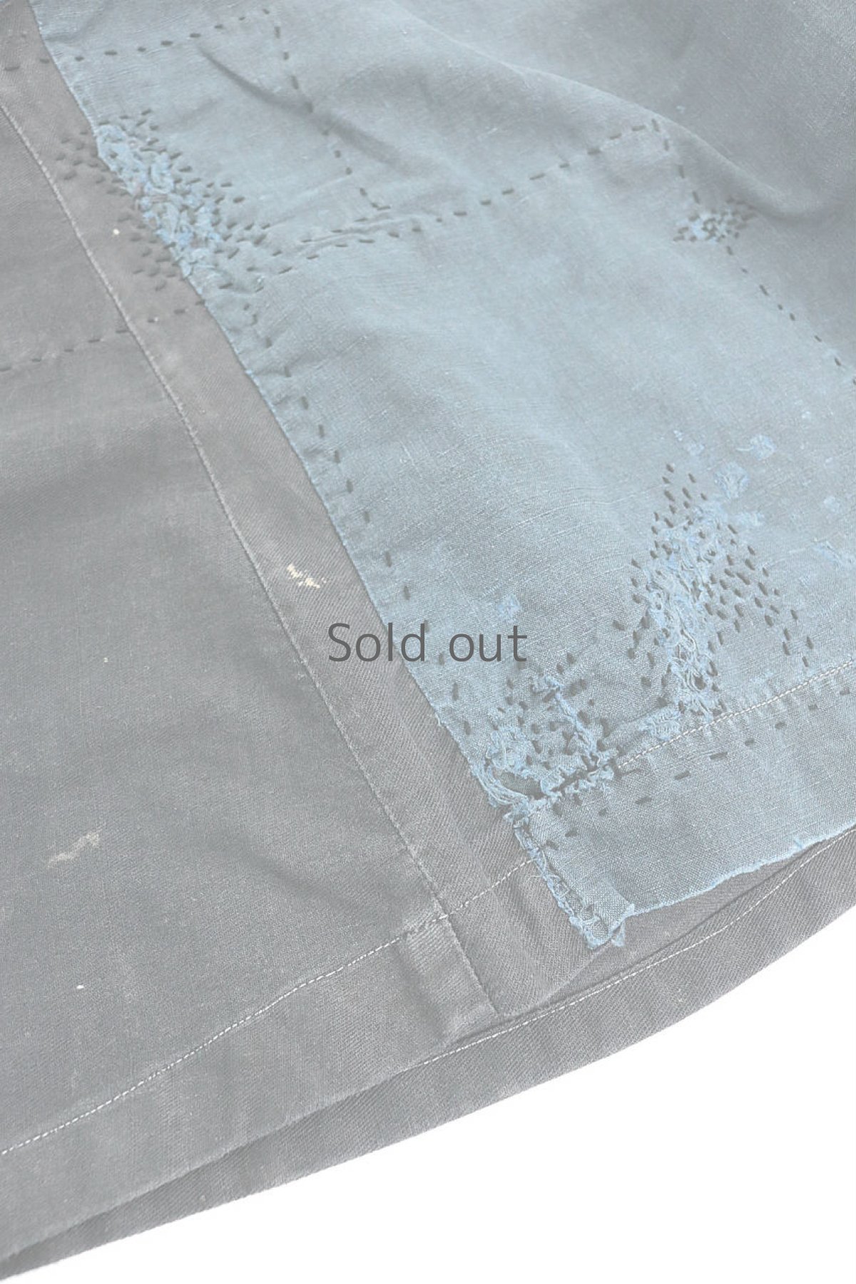 画像11: 【MITSUGU SASAKI】フランス 19世紀の羊飼いのインディゴリネンスモック（ハンドリペアしました） (11)