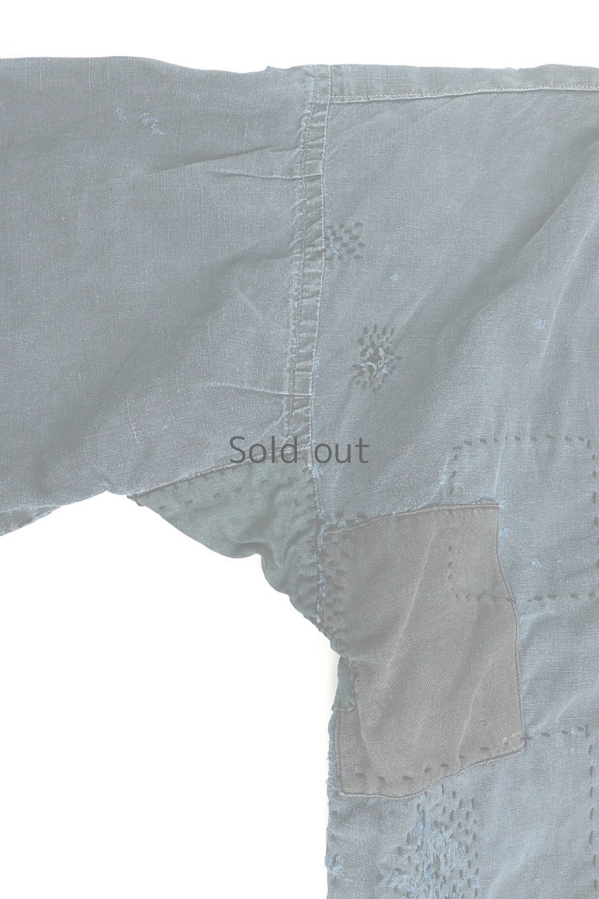 画像9: 【MITSUGU SASAKI】フランス 19世紀の羊飼いのインディゴリネンスモック（ハンドリペアしました） (9)