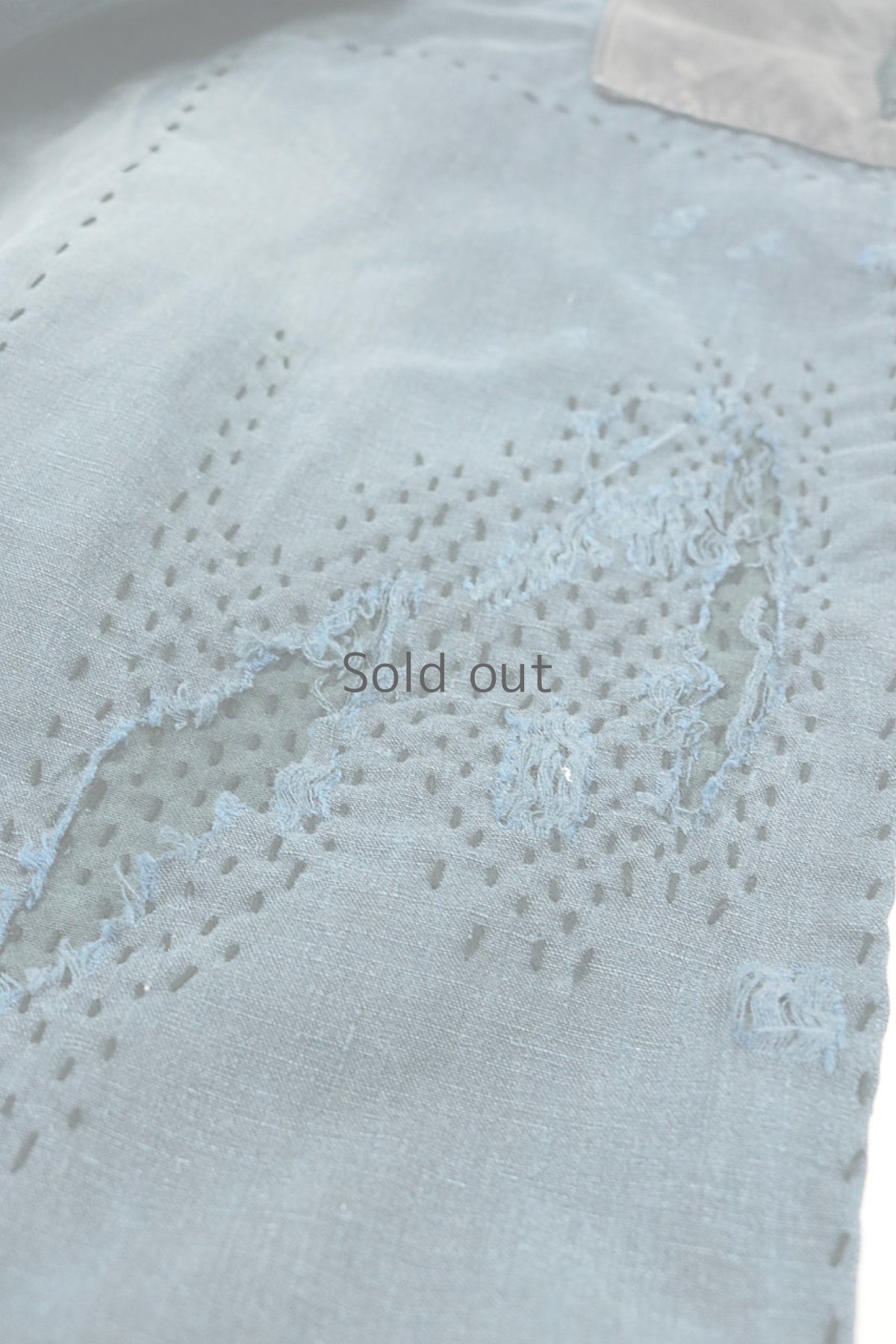 画像16: 【MITSUGU SASAKI】フランス 19世紀の羊飼いのインディゴリネンスモック（ハンドリペアしました） (16)