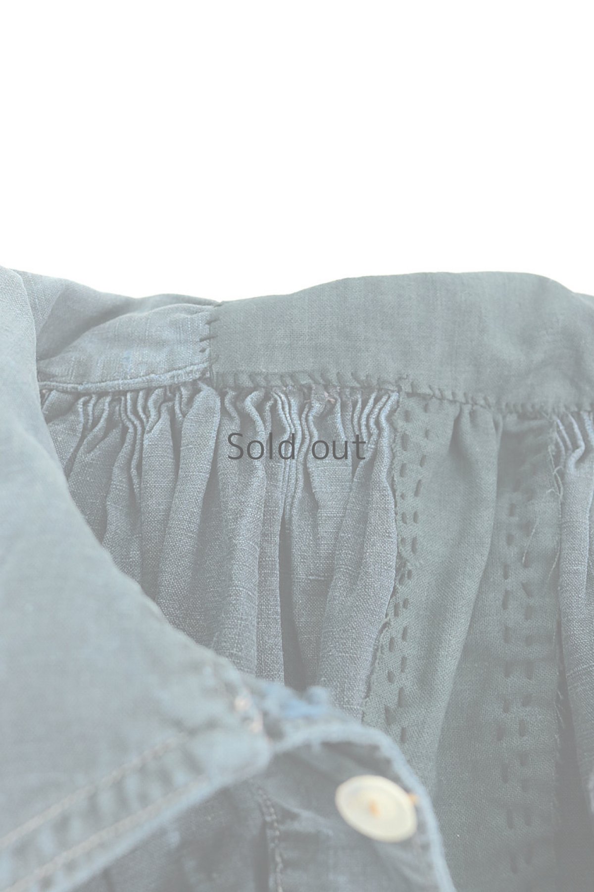 画像8: 【MITSUGU SASAKI】フランス 19世紀の羊飼いのインディゴリネンスモック（ハンドリペアしました） (8)