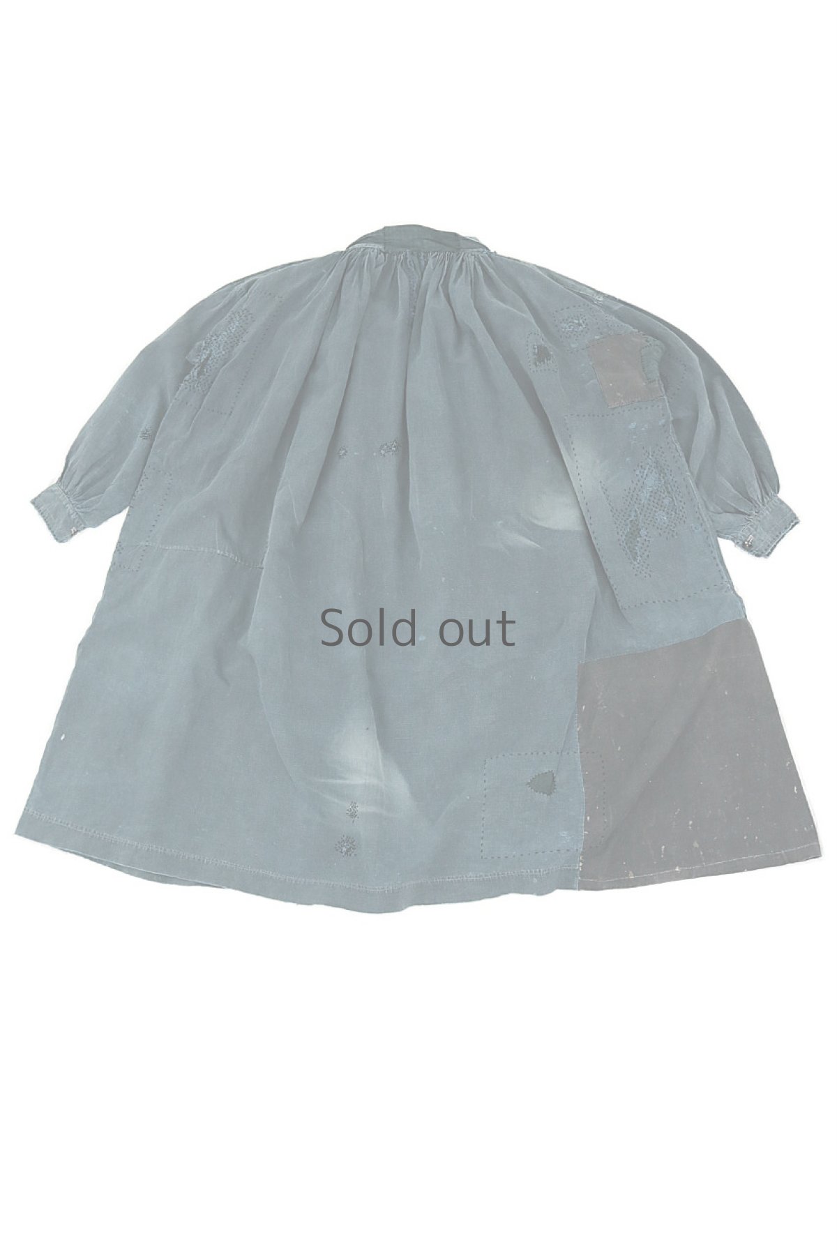 画像2: 【MITSUGU SASAKI】フランス 19世紀の羊飼いのインディゴリネンスモック（ハンドリペアしました） (2)