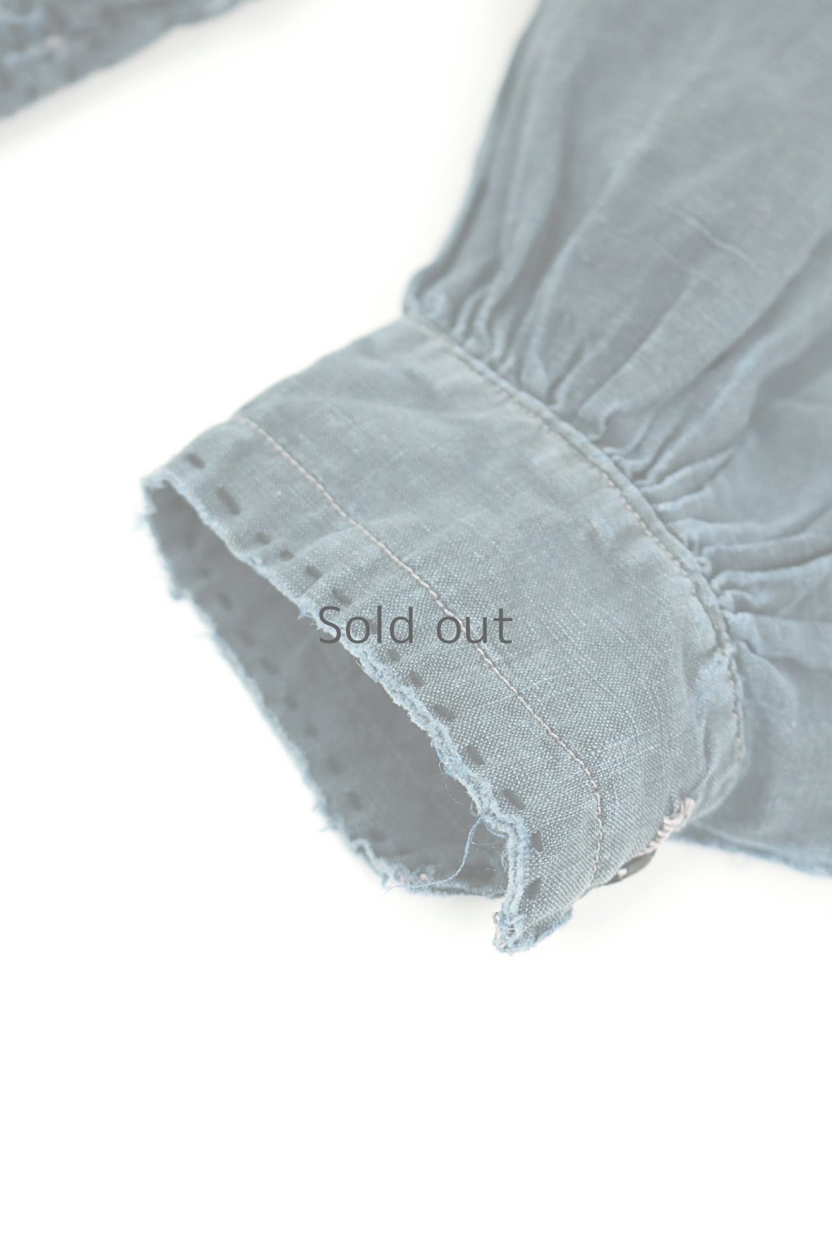 画像13: 【MITSUGU SASAKI】フランス 19世紀の羊飼いのインディゴリネンスモック（ハンドリペアしました） (13)