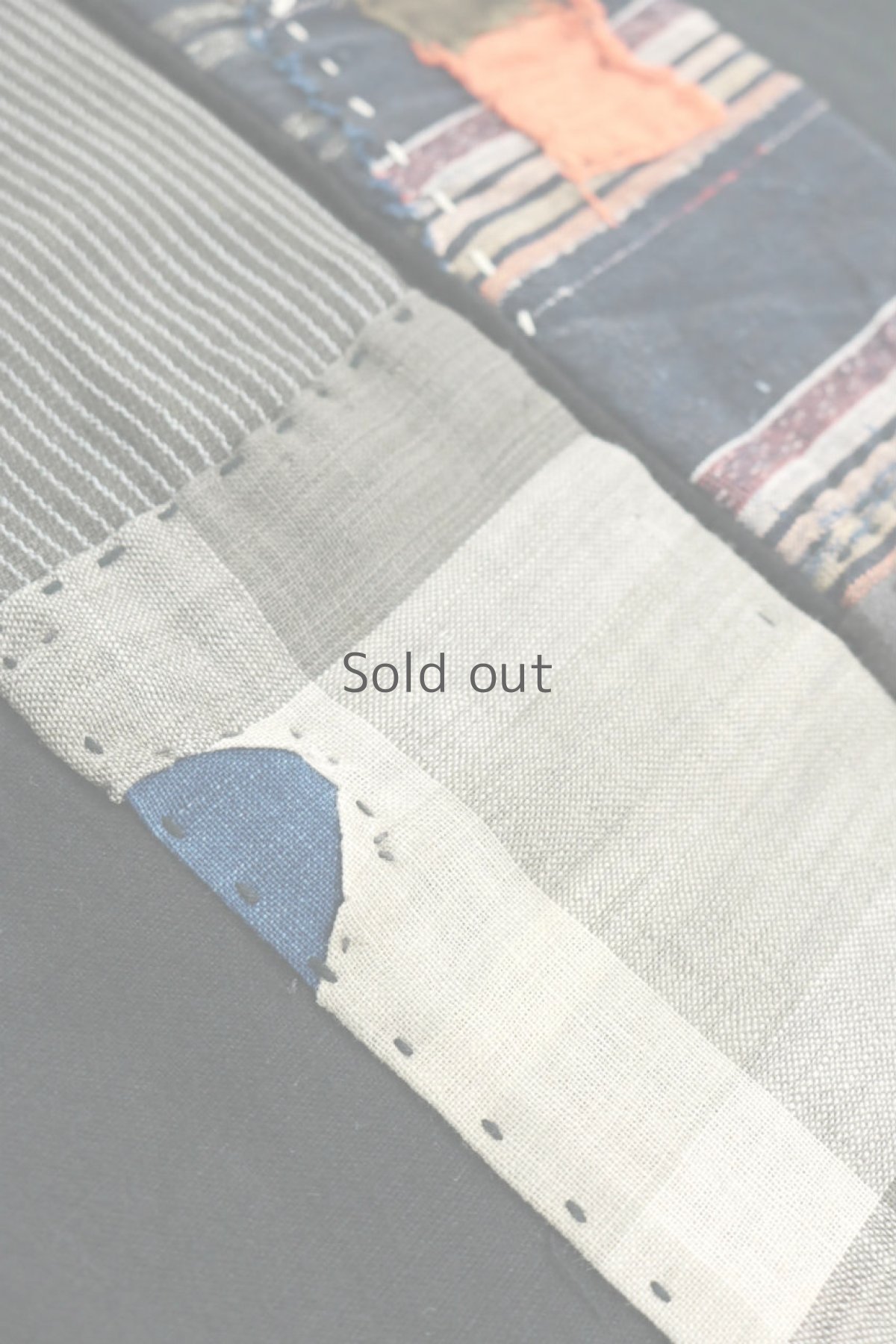 画像11: 【ササキチホ】アンティークリネン×染×古布　ボロ衿の着物コート（黒色） (11)