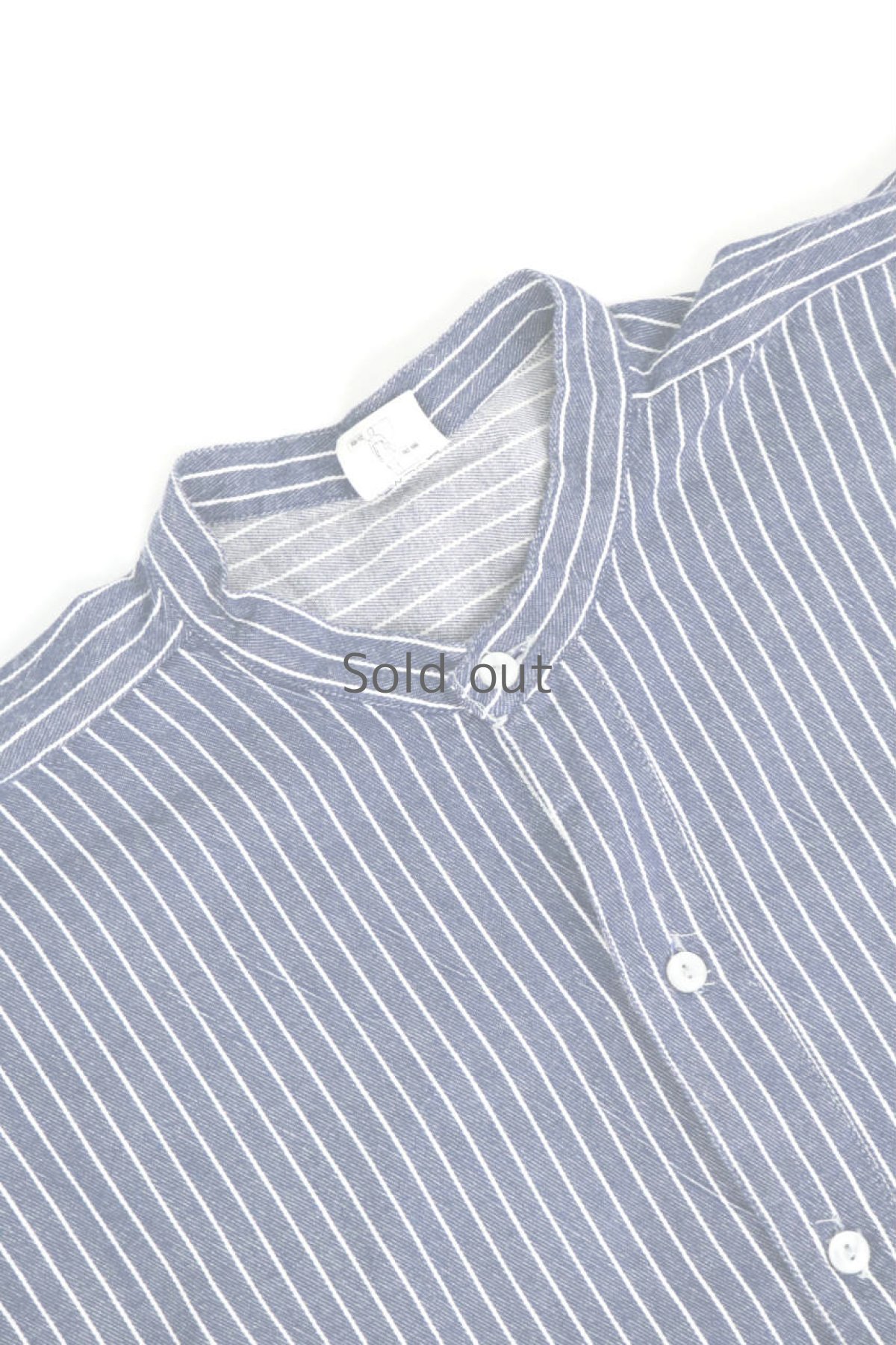 画像7: 【MITSUGU SASAKI】ビンテージリメイク　裏起毛ストライプコットン　ロングスモック (7)