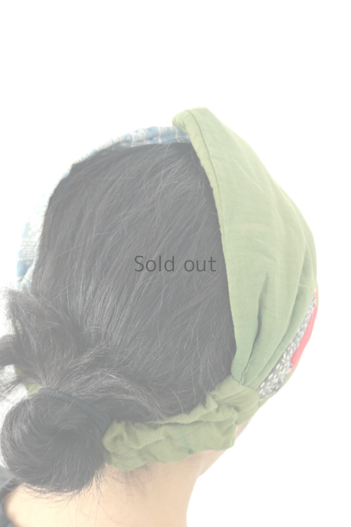 画像8: 【ササキチホ】古布　厚手の中綿ヘアバン（ウコンと型染め） (8)