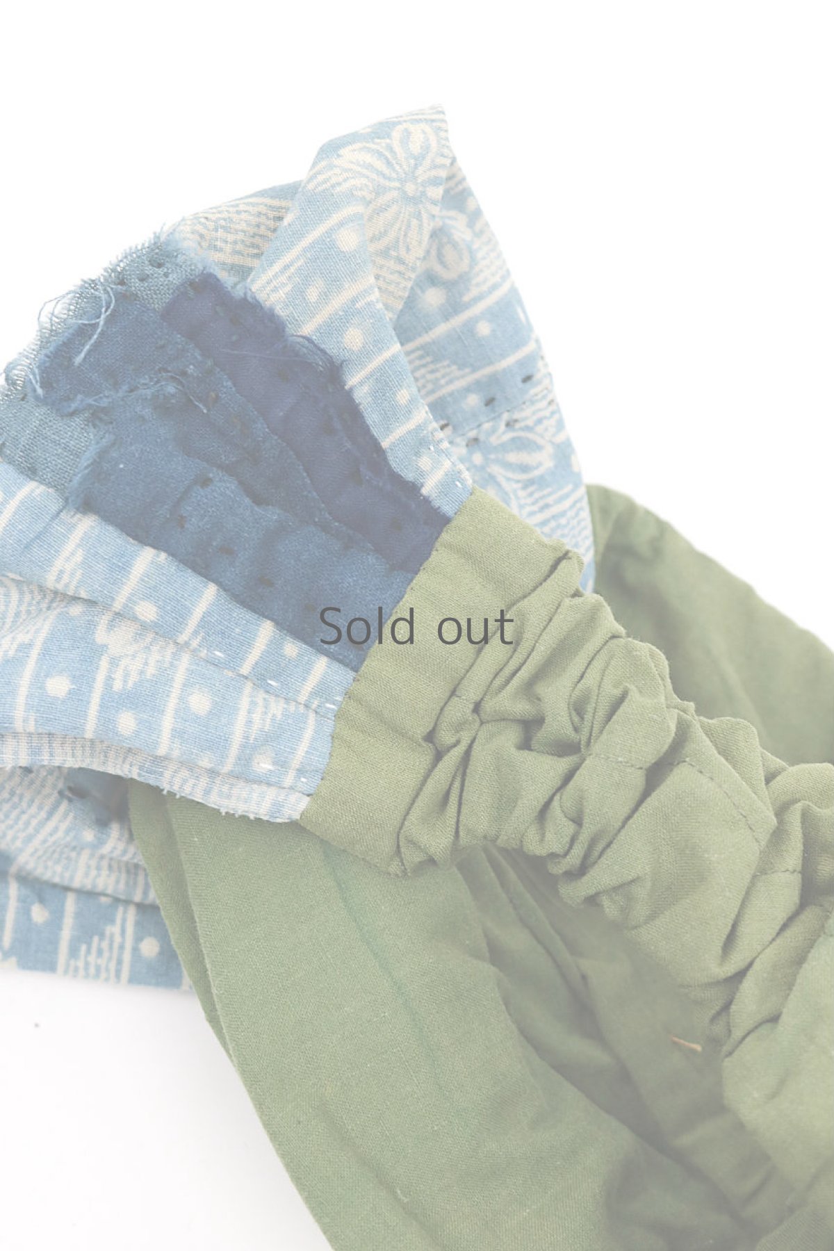 画像5: 【ササキチホ】古布　厚手の中綿ヘアバン（ウコンと型染め） (5)