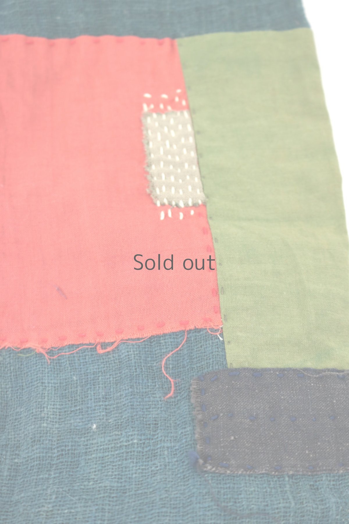 画像4: 【ササキチホ】古布　細めのチクチクスヌード（藍と朱色と草木染） (4)