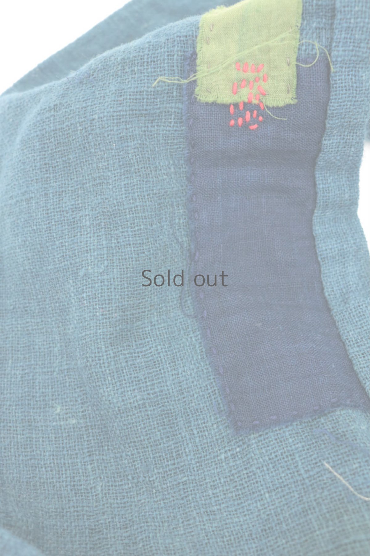 画像6: 【ササキチホ】古布　細めのチクチクスヌード（藍と草木染めと橙） (6)