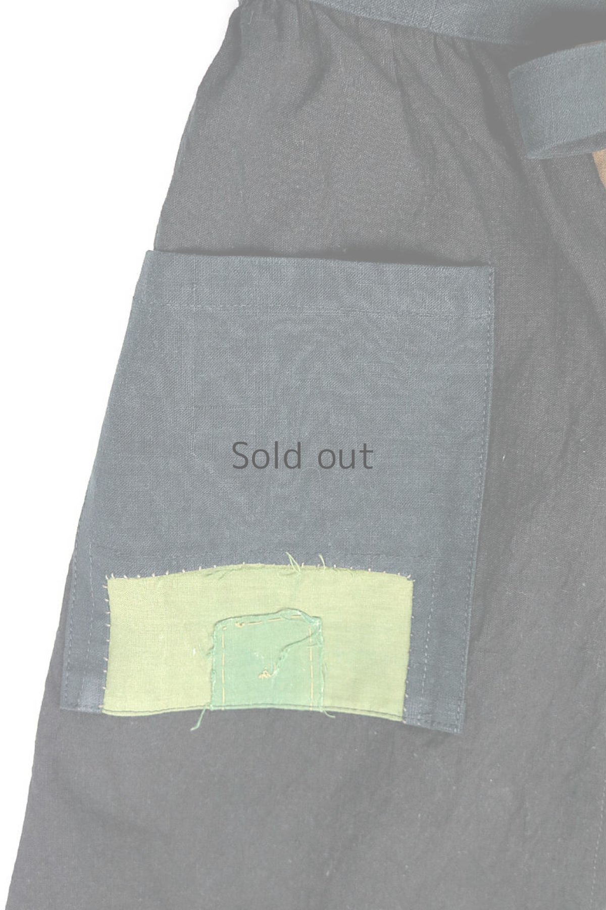 画像14: 【ササキチホ】アンティークリネン×染め　エプロンワンピース（黒と茶） (14)