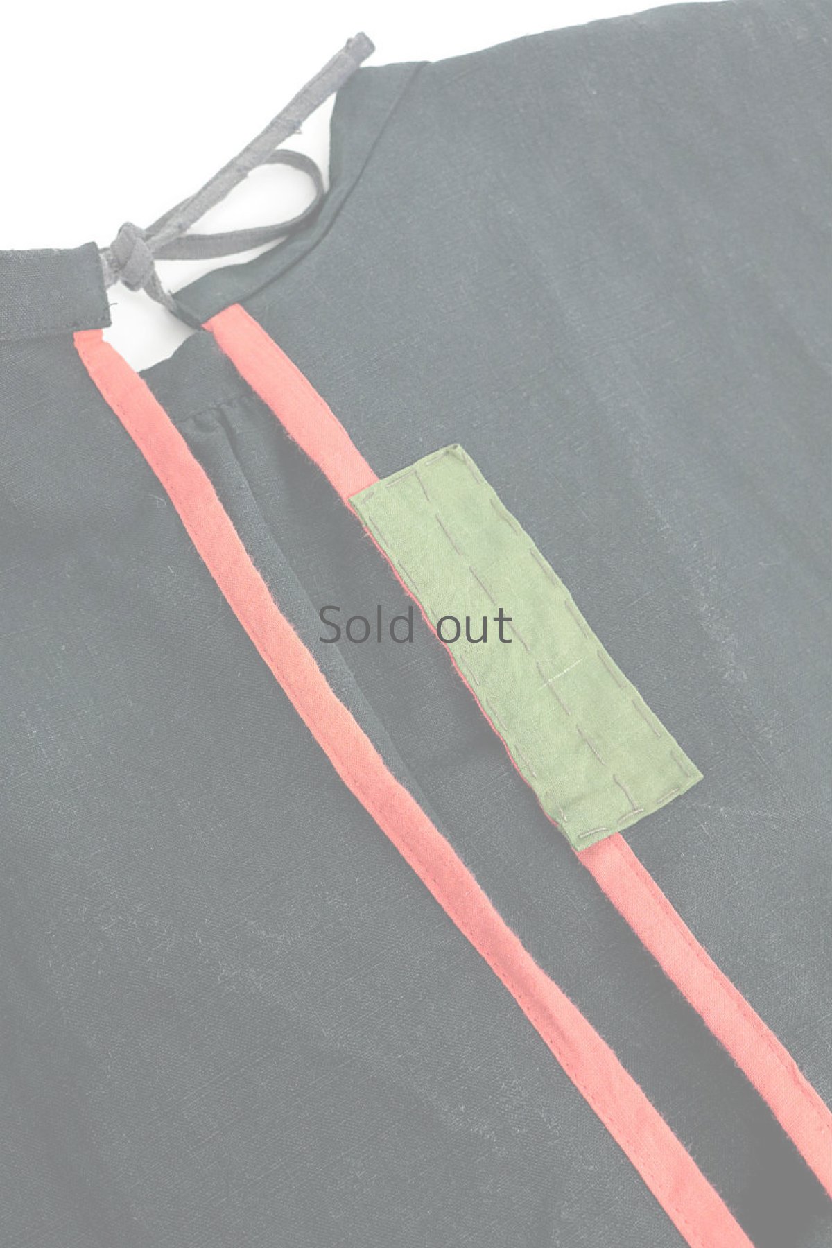 画像16: 【ササキチホ】アンティークリネン×染め　エプロンワンピース（黒と茶） (16)