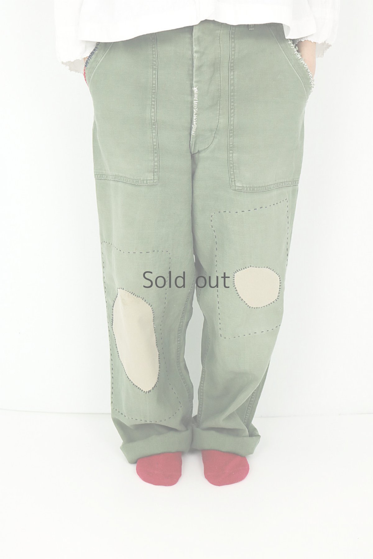 画像4: 【MITSUGU SASAKI】ビンテージリメイク　パッチワーク　ミリタリーパンツ（アメリカ軍） (4)