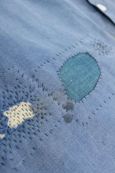 画像9: 【MITSUGU SASAKI】ビンテージリメイク　手縫い修理したプルオーバーロングシャツ (9)