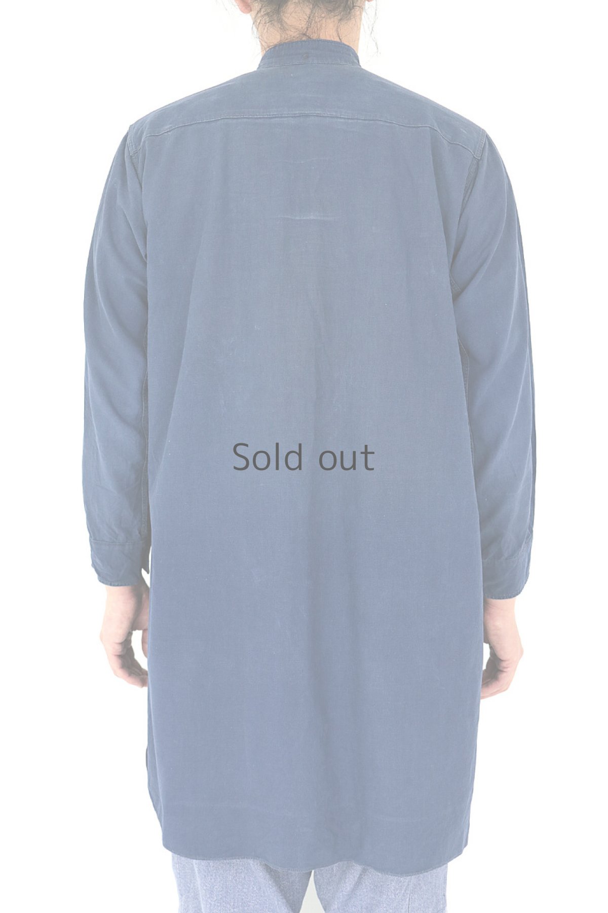 画像5: 【フランス】1940年代ブルーコットンプルオーバーロングシャツ(イニシャルGS) (5)