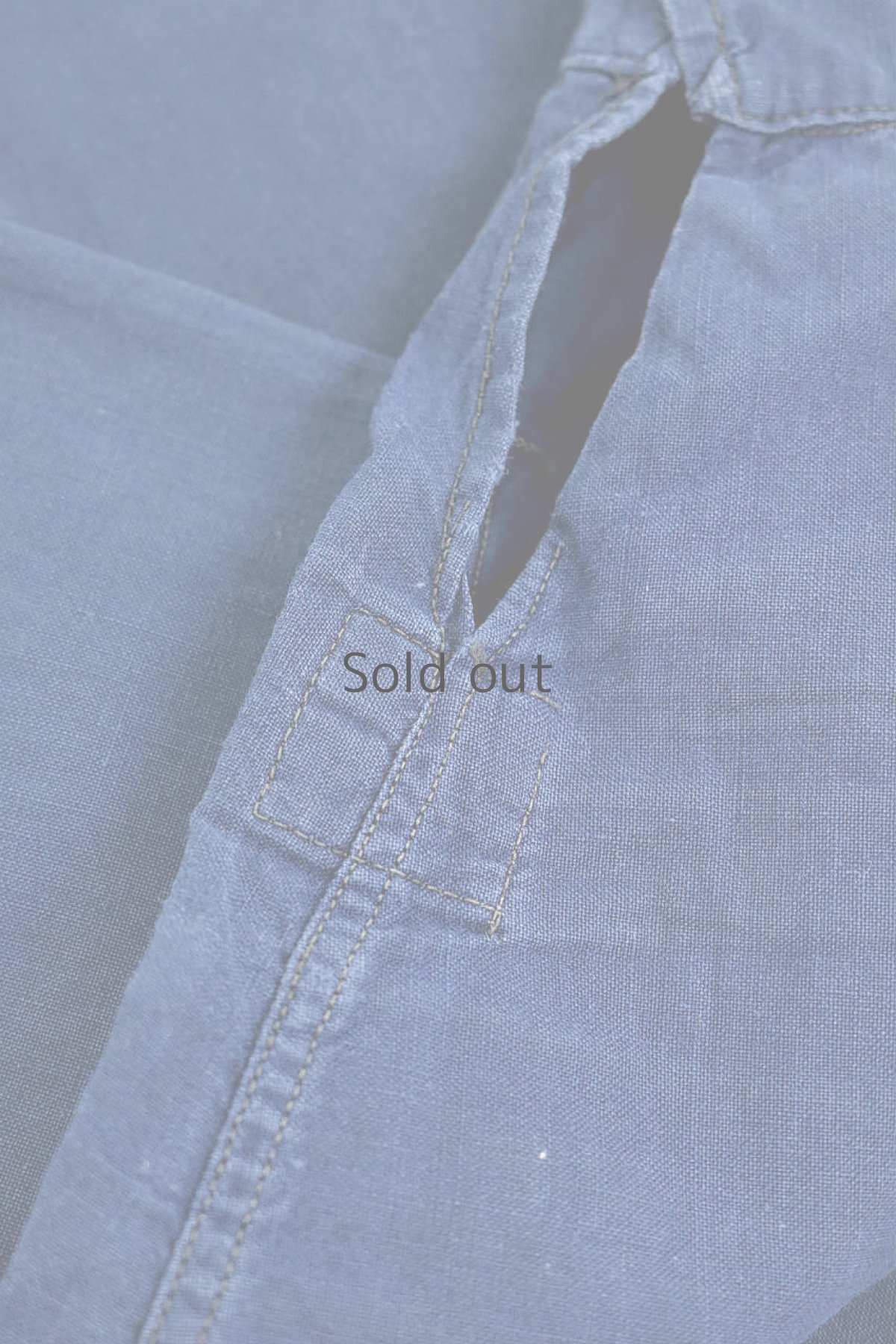 画像10: 【フランス】1940年代ブルーコットンプルオーバーロングシャツ(イニシャルGS) (10)