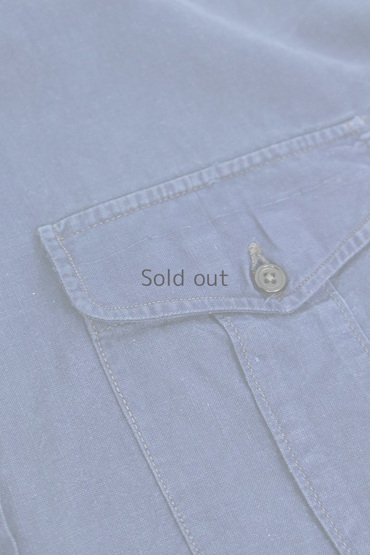 画像13: 【フランス】1940年代ブルーコットンプルオーバーロングシャツ(イニシャルGS) (13)