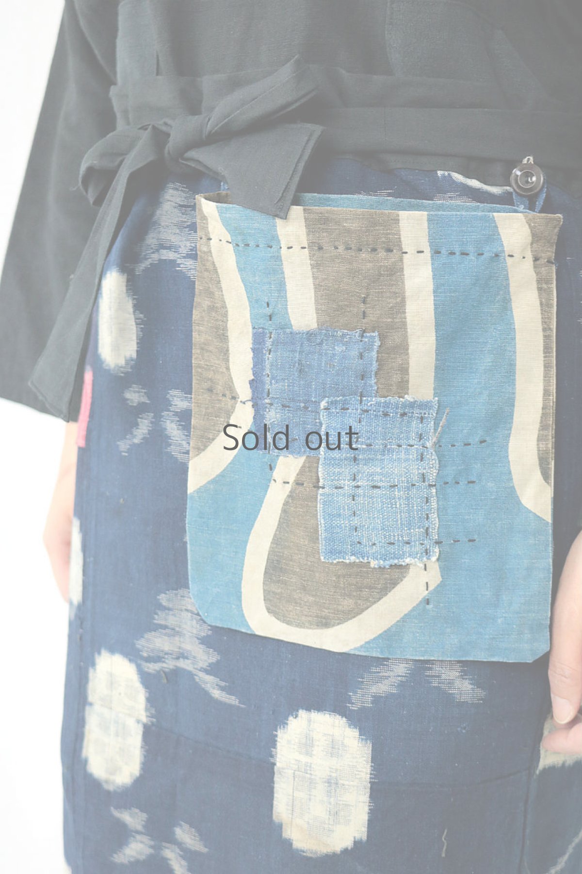 画像8: 【MITSUGU SASAKI】古布　巻きエプロン（リバーシブル） (8)