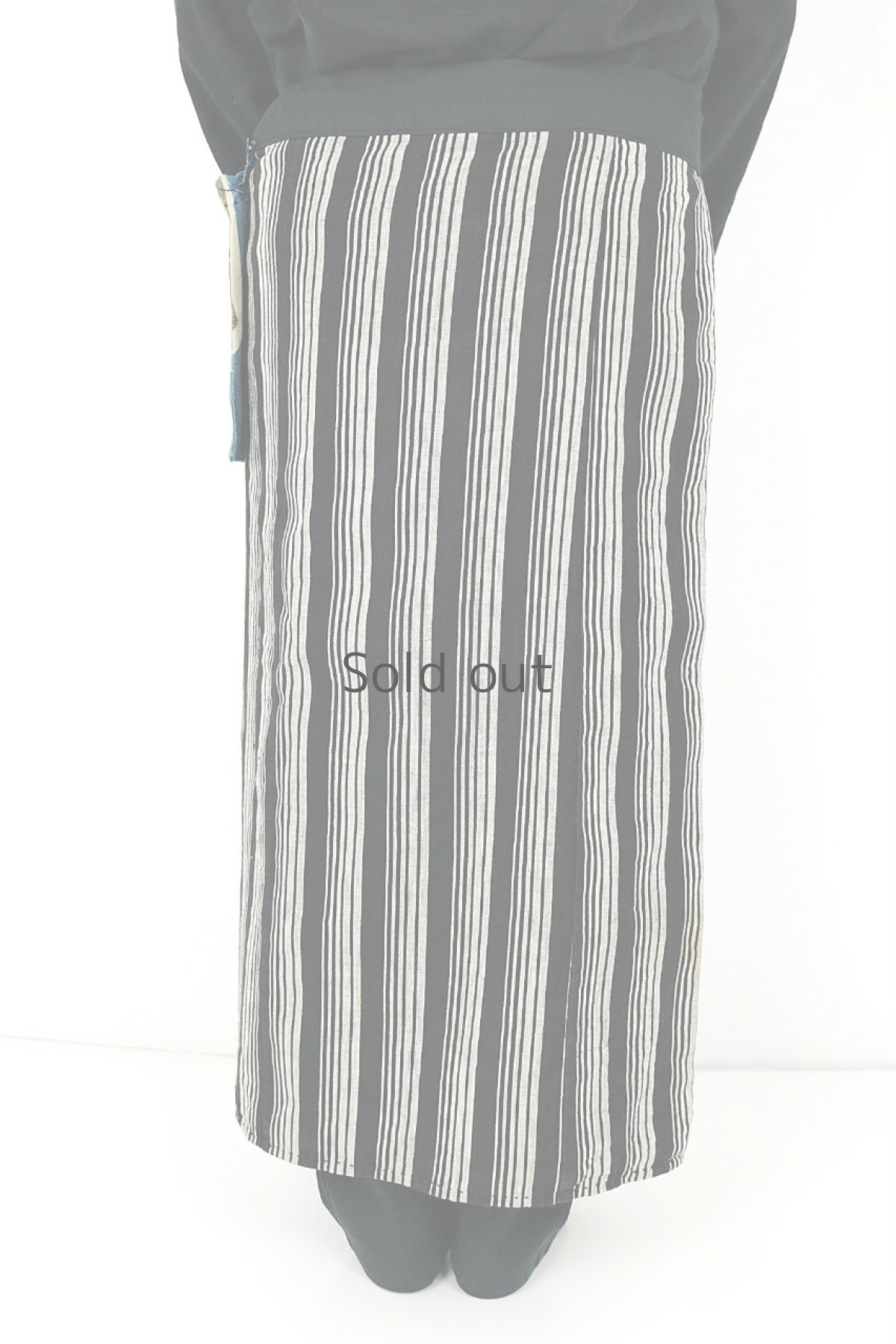 画像4: 【MITSUGU SASAKI】古布　巻きエプロン（リバーシブル） (4)