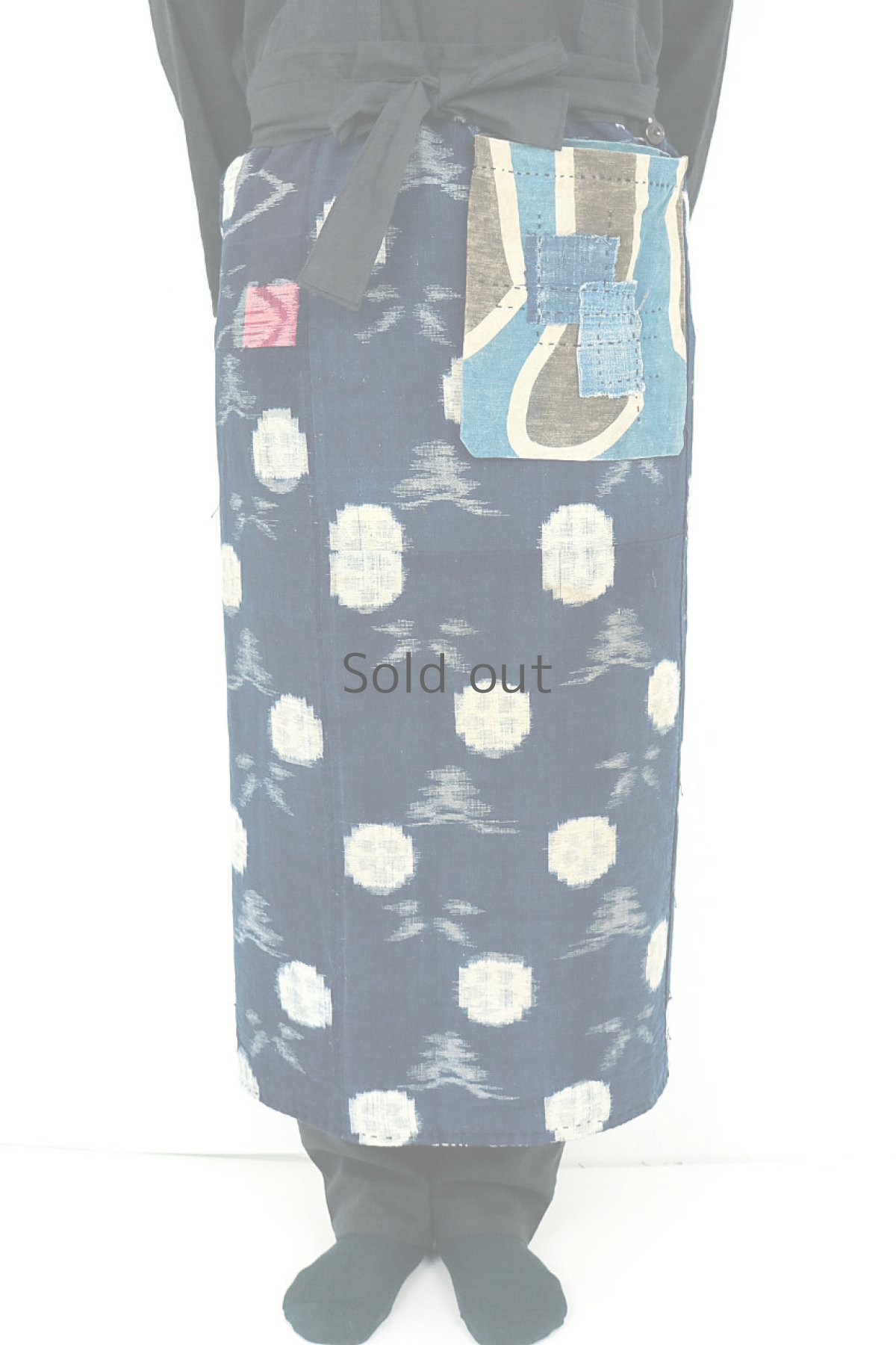 画像5: 【MITSUGU SASAKI】古布　巻きエプロン（リバーシブル） (5)