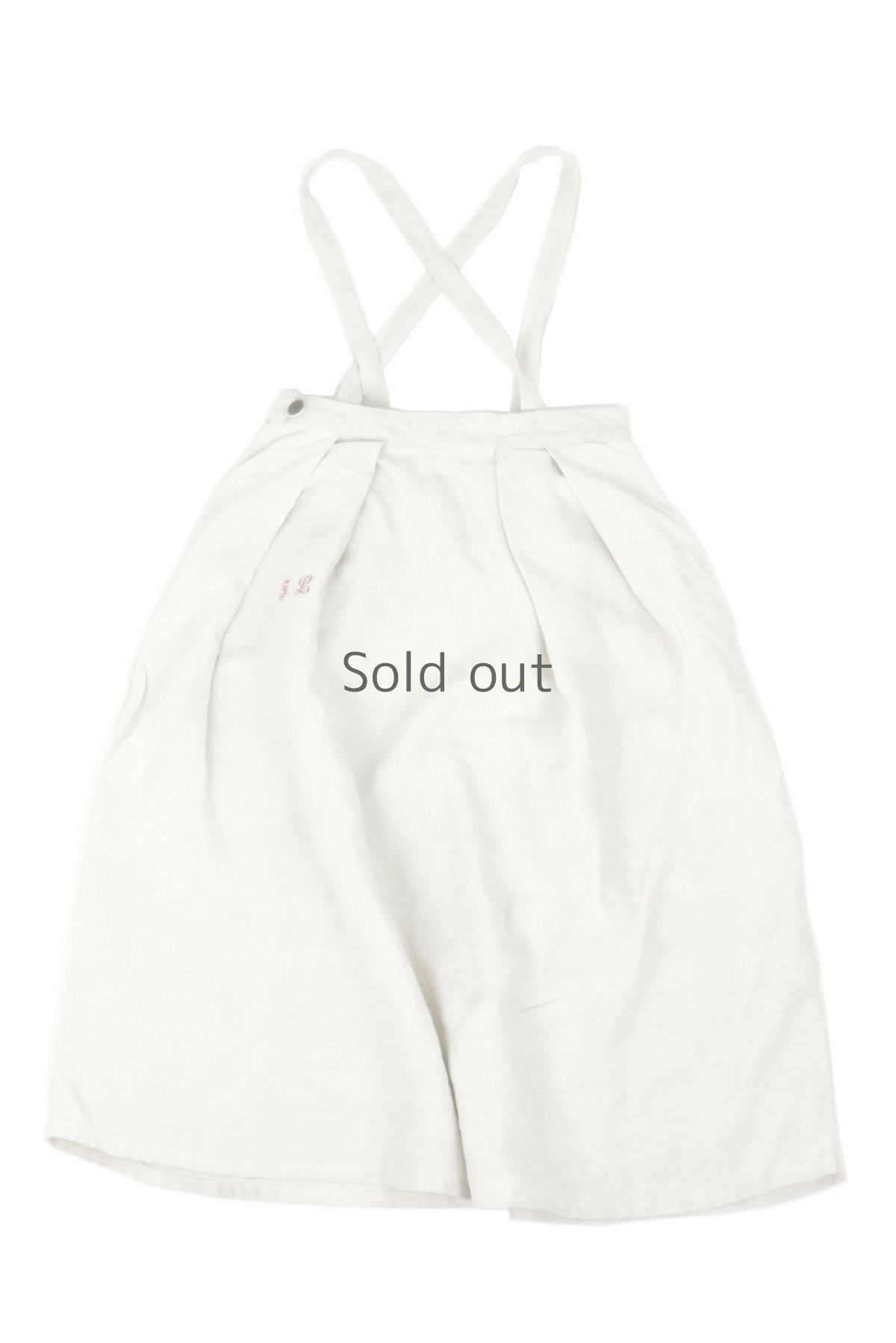 画像2: 【ササキチホ】アンティークリネン　ジャンパーロングスカート（白色） (2)