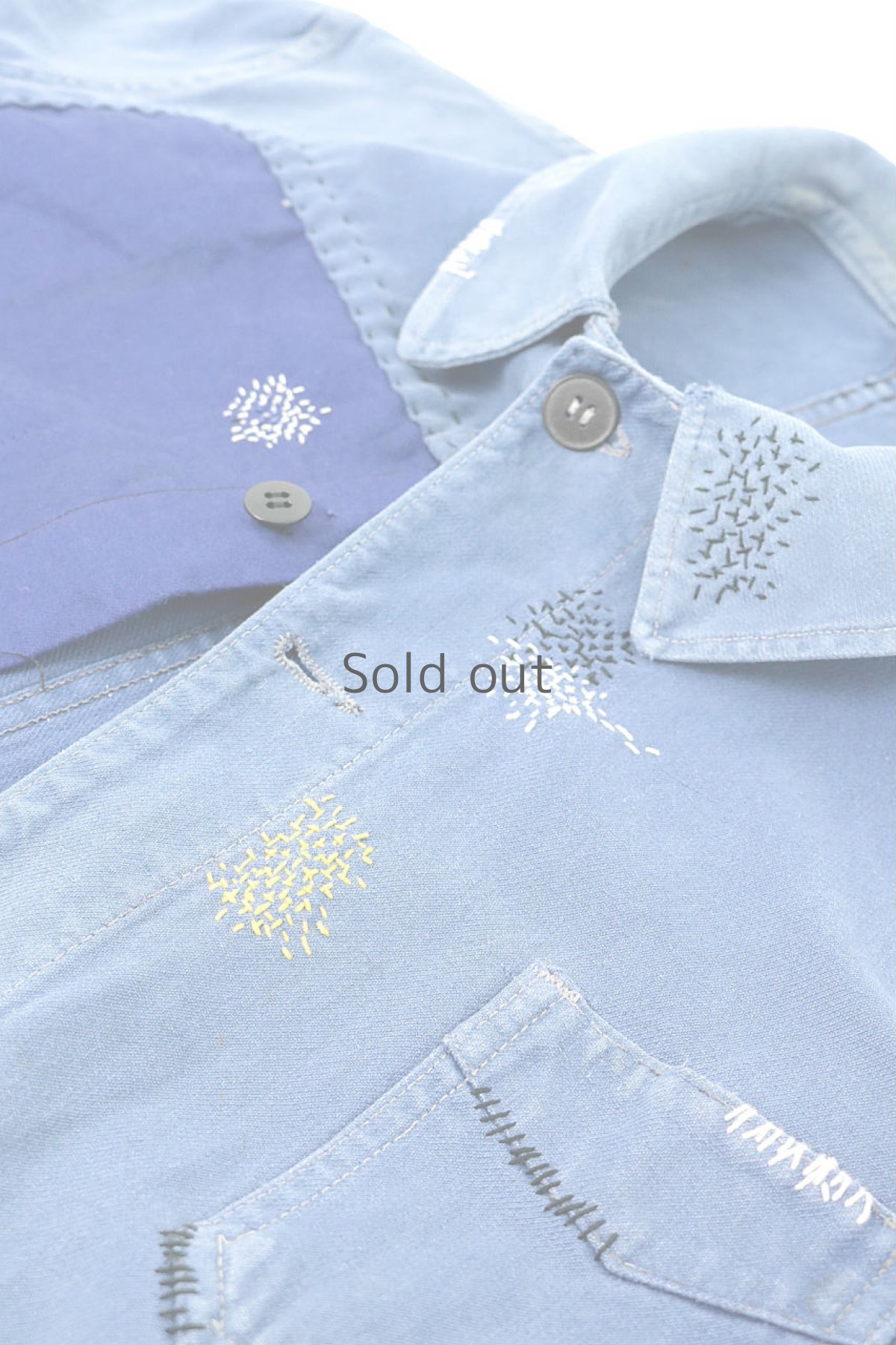 画像15: 【MITSUGU SASAKI】ビンテージリメイク　パッチワーク　ワークジャケット(刺し子多め) (15)