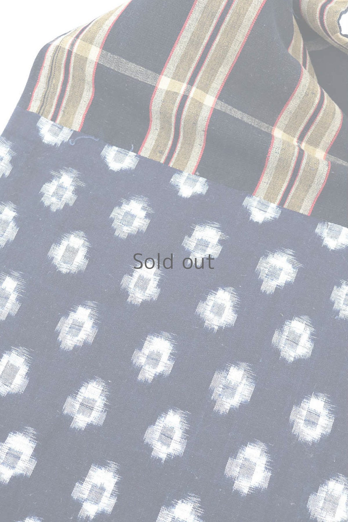 画像8: 【MITSUGU SASAKI】藍染古布　インディゴストライプ　ストール（ストライプとチェック） (8)