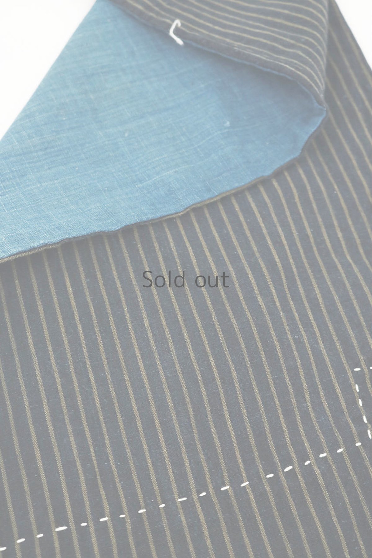 画像6: 【MITSUGU SASAKI】藍染古布　インディゴストライプ　ストール（ストライプと無地） (6)