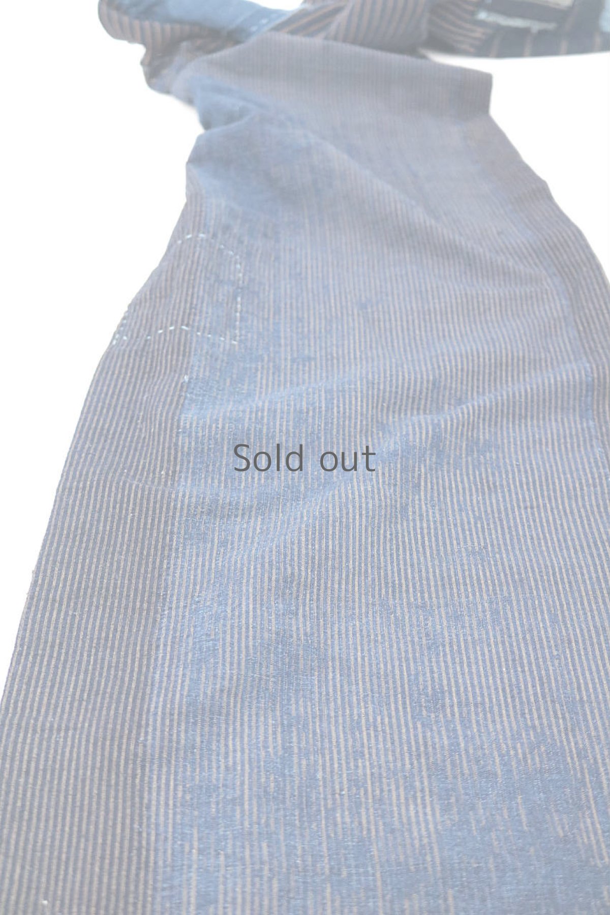 画像5: 【MITSUGU SASAKI】藍染古布　インディゴストライプ　ストール（ストライプとチェック） (5)