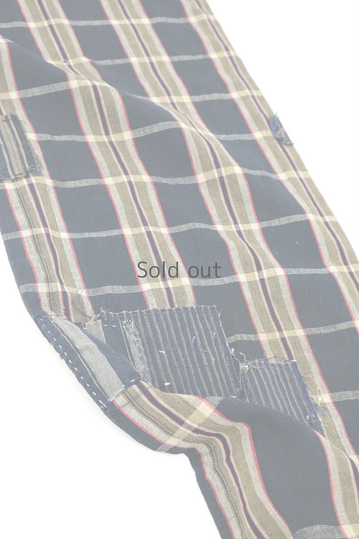 画像7: 【MITSUGU SASAKI】藍染古布　インディゴストライプ　ストール（ストライプとチェック） (7)