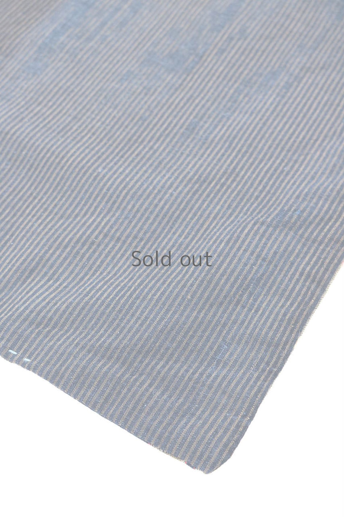 画像4: 【MITSUGU SASAKI】藍染古布　インディゴストライプ　ストール（ストライプとチェック） (4)