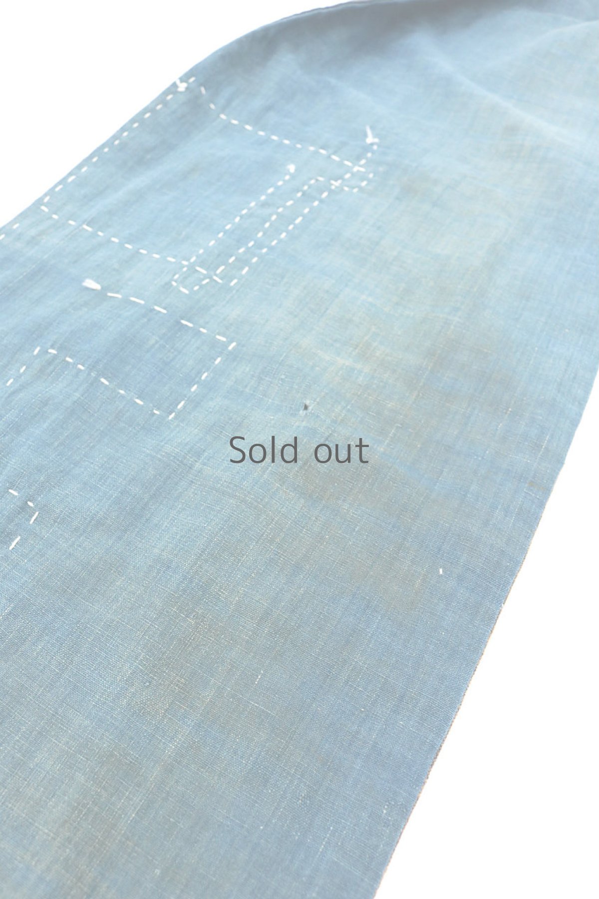 画像8: 【MITSUGU SASAKI】藍染古布　インディゴストライプ　ストール（ストライプと無地） (8)