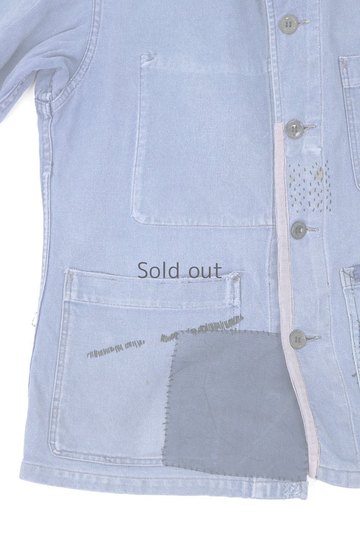 画像8: 【MITSUGU SASAKI】ビンテージリメイク　パッチワーク　ワークジャケット(襟・カフス交換) (8)