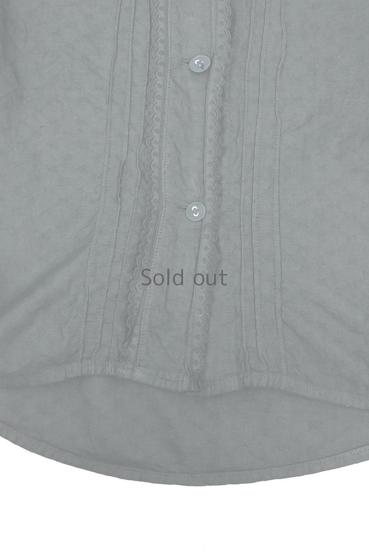 画像7: 【ドイツ】アンティークコットン×染め　クラシック　フリルブラウス（黒） (7)