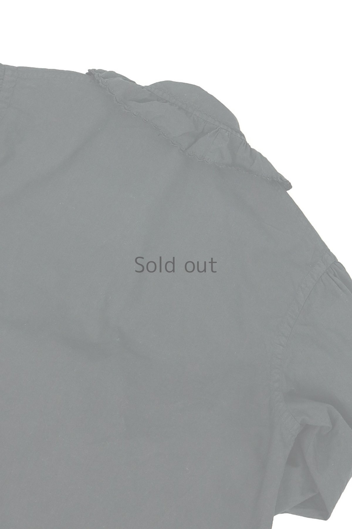 画像10: 【フランス】アンティークコットン×染め　クラシック　フリルブラウス（黒） (10)