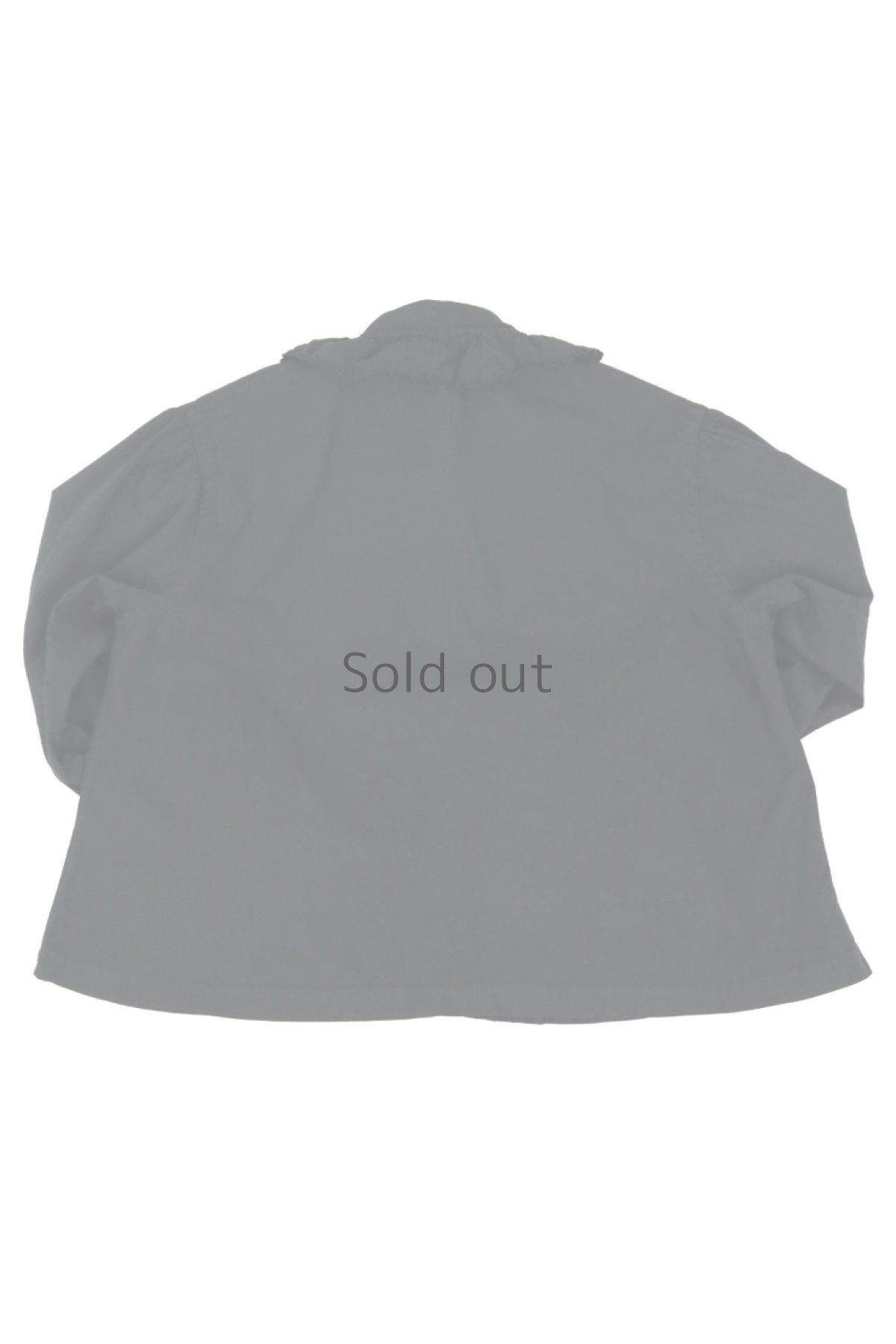 画像2: 【フランス】アンティークコットン×染め　クラシック　フリルブラウス（黒） (2)