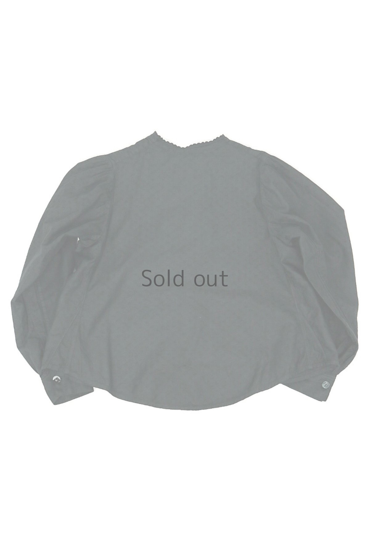 画像2: 【ドイツ】アンティークコットン×染め　クラシック　フリルブラウス（黒） (2)