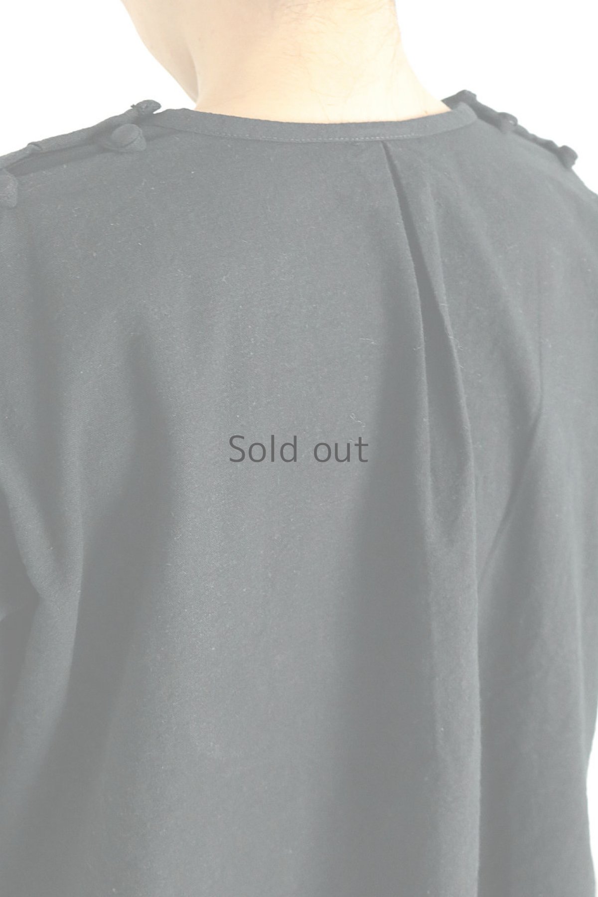 画像11: 【ササキチホ】アンティークリネン×染め　フォークロアスモック（黒色） (11)