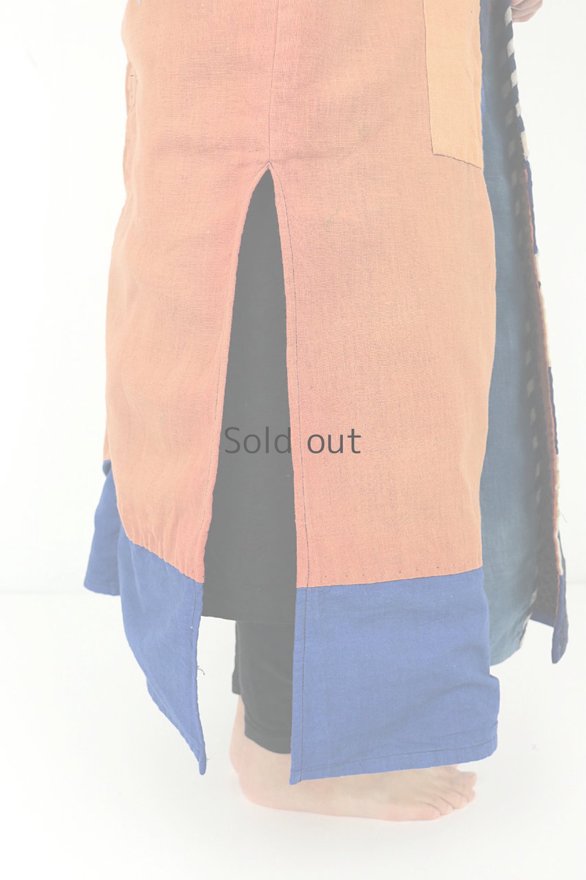 画像11: 【ササキチホ】古布　狩人風ロングコート（朱色/背守り） (11)