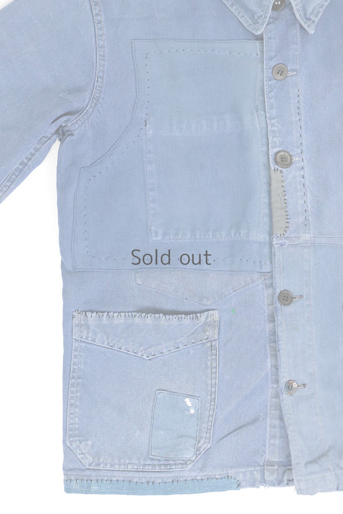 画像7: 【MITSUGU SASAKI】ビンテージリメイク　さりげないパッチワーク　ワークジャケット (7)