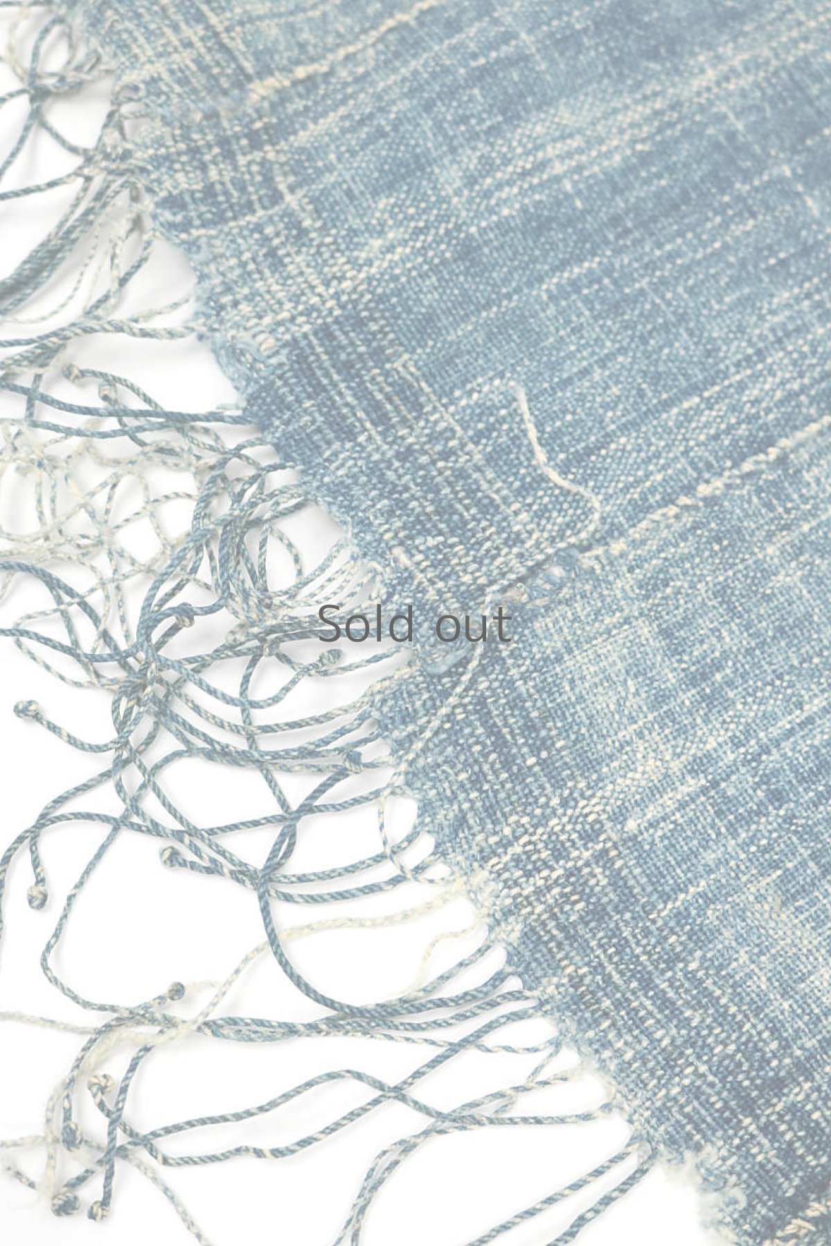 画像3: 【西アフリカ】手織り藍染め綿　大判ショール（中間藍色） (3)