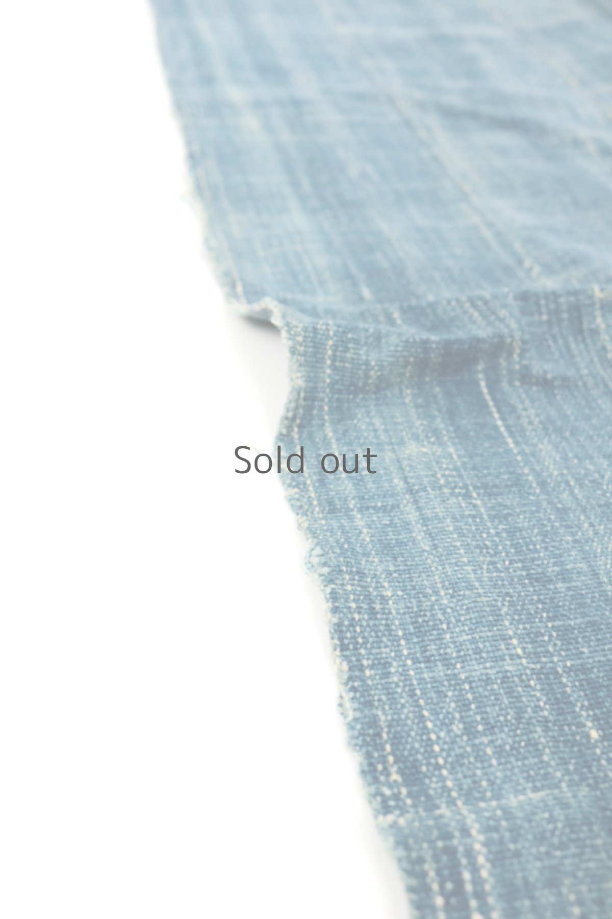 画像5: 【西アフリカ】手織り藍染め綿　大判ショール（中間藍色） (5)