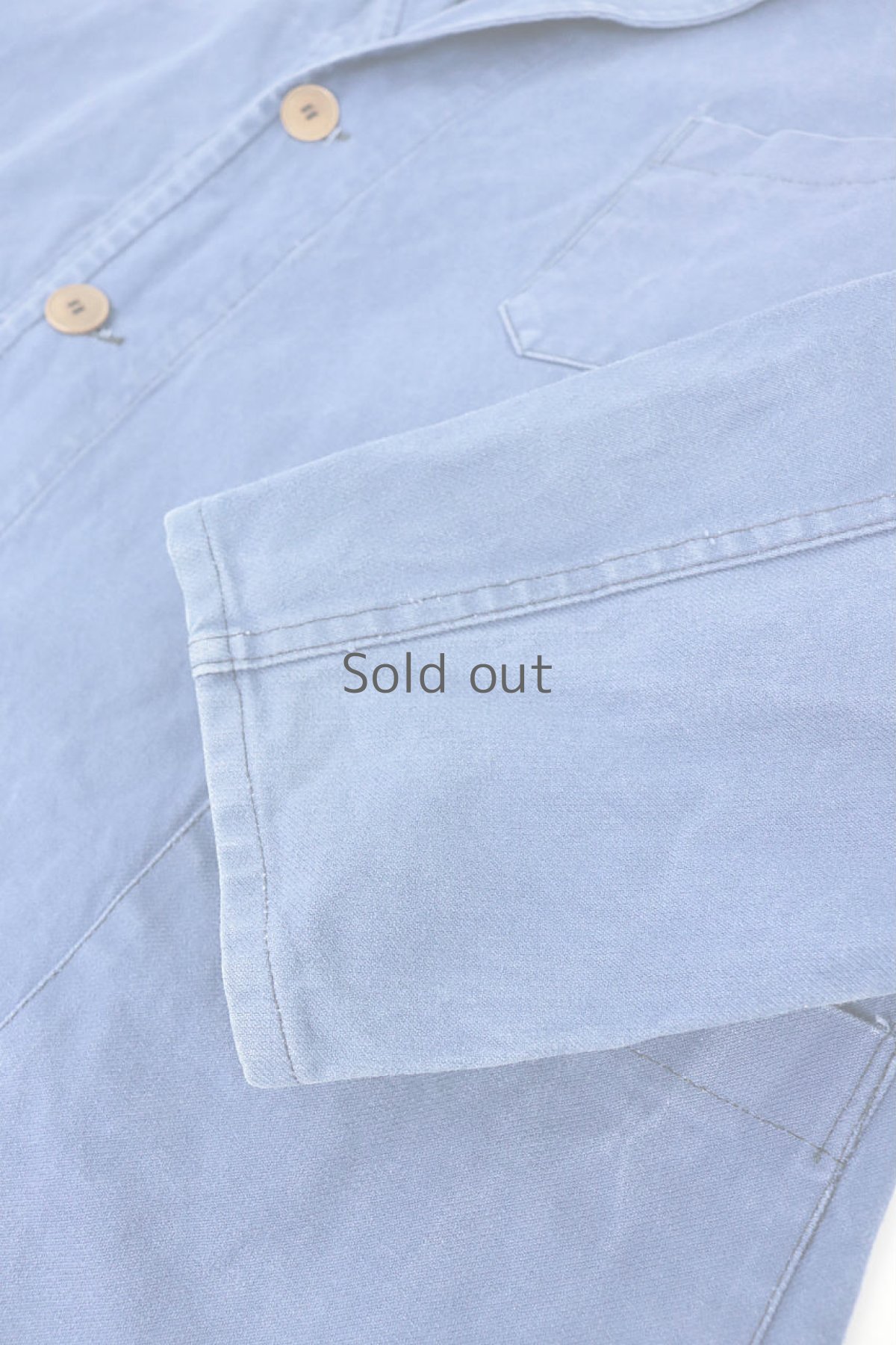 画像9: 【フランス】1960年代頃のブルーコットン　ノッチドラペル　ワークジャケット (9)