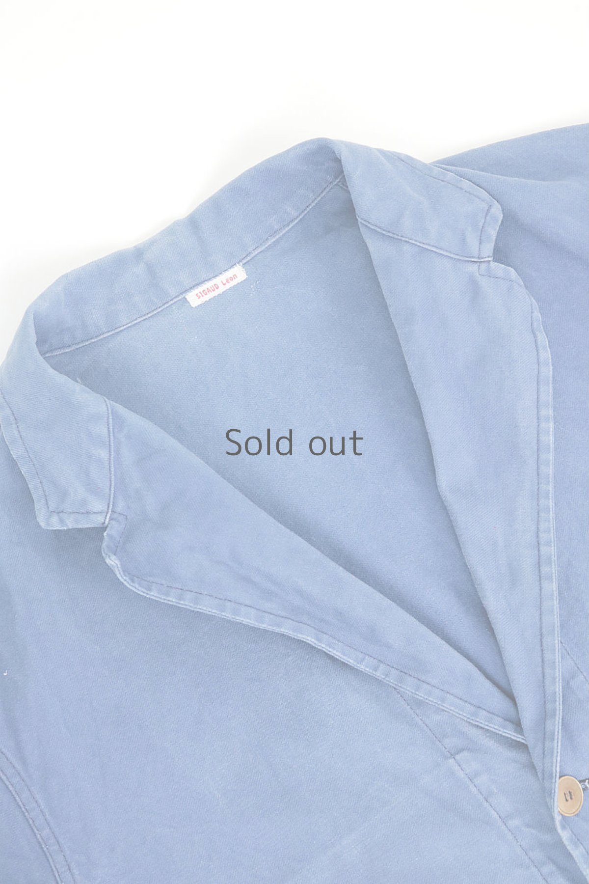 画像6: 【フランス】1960年代頃のブルーコットン　ノッチドラペル　ワークジャケット (6)