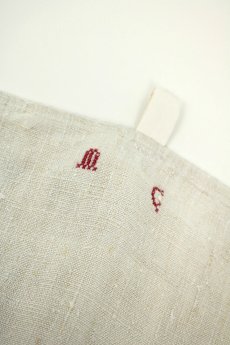 画像3: 【フランス】アンティークリネン　手織りリネンのキッチンクロス（イニシャルMC） (3)