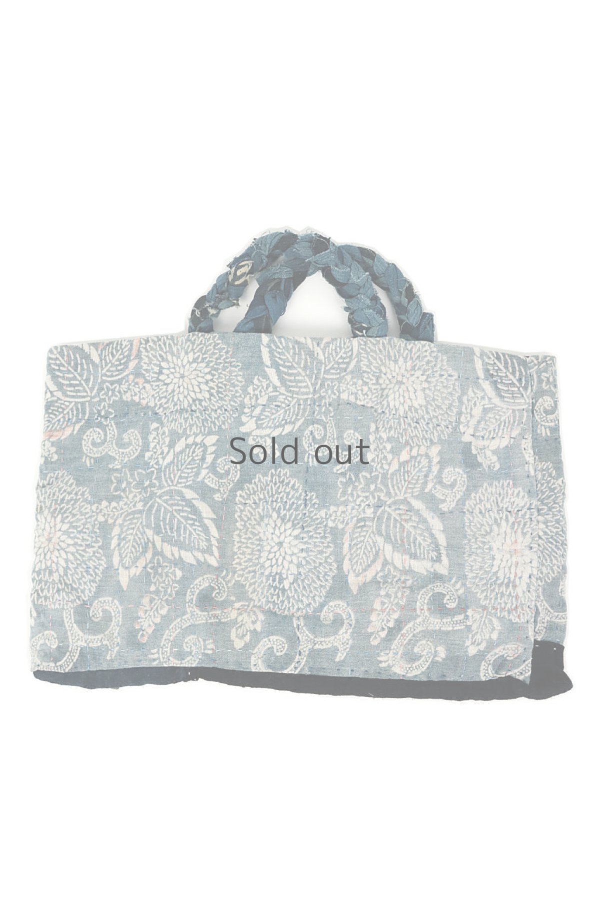 画像2: 【桃雪】古布　どんまいテサゲ（羊羽さんの手染め糸/朱入型染め/リバーシブル） (2)